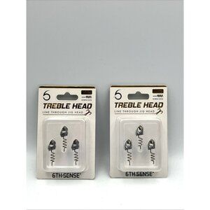 LOT OF 2 6TH SENSE ' TREBLE HEAD JIG HEAD ' 1/8 1/4 3/8 OZ  LINE THROUGH